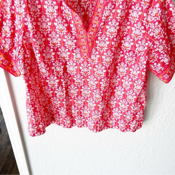 Talbots Top Women's XL Lightweight Cropped Resort Wear Damask Print - Picture 4 of 8